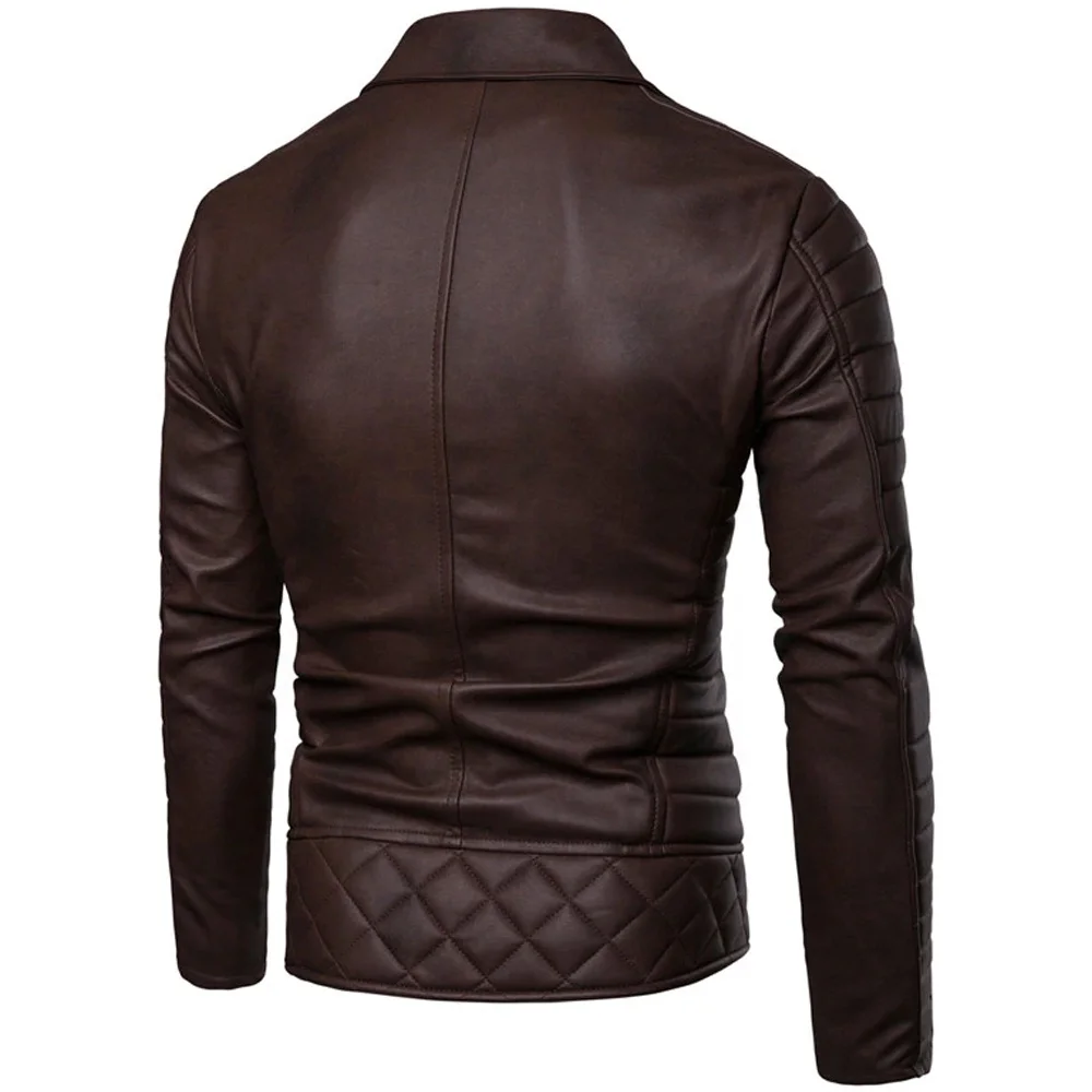 New Design Armor Biker Biker Men Leather Hot Sale Cheap New Arrival Turn Down Collar Fully Zipper Custom Leather Jackets