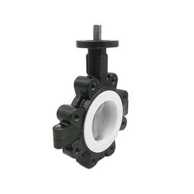 KEFA PN6 DN50 2inch PTFE Ductile Iron Lever Manual High Performance Lug Butterfly Valve