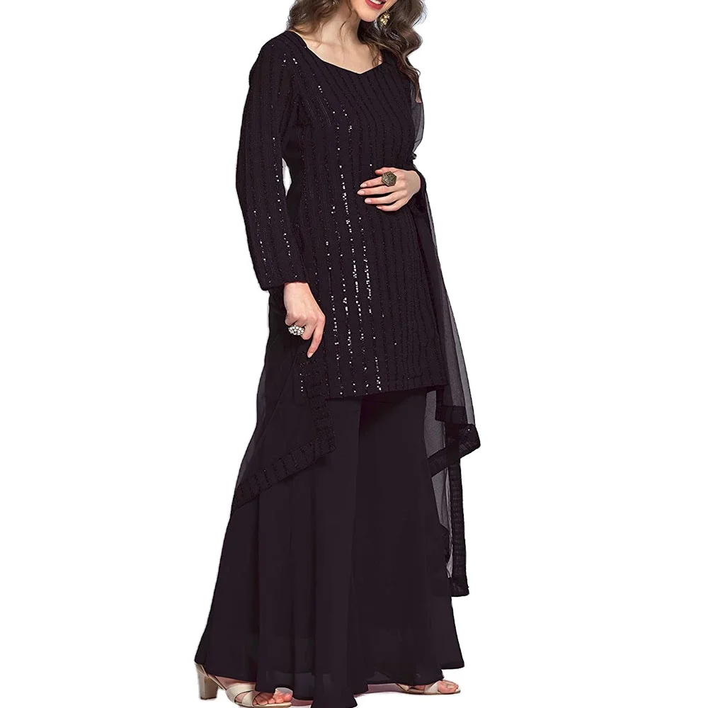 Wholesale Pakistani Women Dress out Wear Fancy Dresses Buy Wear Wedding fancy suits custom made sleeve embroidered black dyed