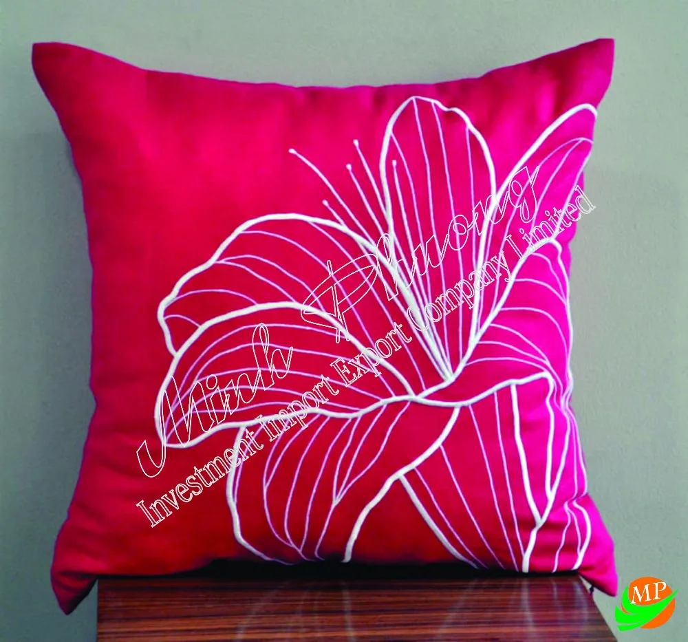High Quality Hand-Embroidered Cushions Cotton Fabric Made in Vietnam Hand-Made Skillfully