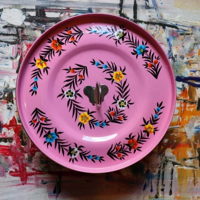 Indian Masala Box Antique Design 7 Cup Spice Container with Lid , Indian spice box, steel spice box