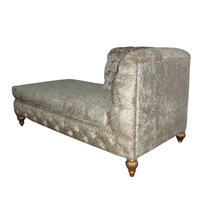 Современный Стеганный диван-кровать, мягкий шезлонг, гостиная, диван, кушетка с золотыми деревянными ножками для европейской домашней гостиничной мебели