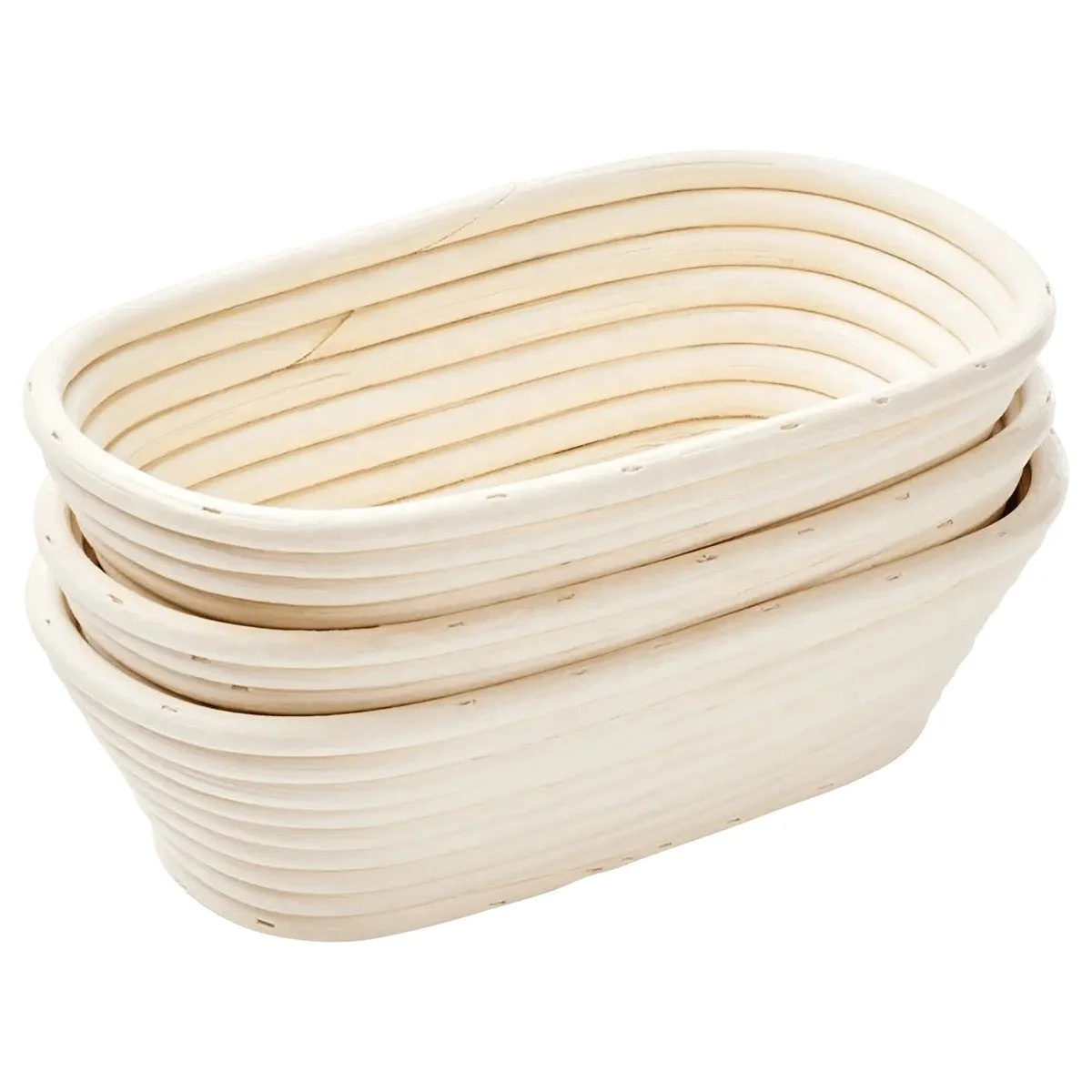 Wholesale bannetons Customized Unbleached baguette Rattan 10 inch 25x15x8cm bannetons
