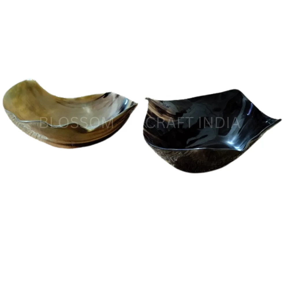 Best Price Indian Buffalo Ox Horn Fruit Bowl Agate Horn Serving Bowls Natural Indian Horn Bowl Available All Sizes Decorations