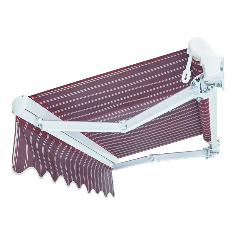 Manual Rain Shelter Cover Awning Aluminum Folding Arm Retractable Awnings  Outdoor