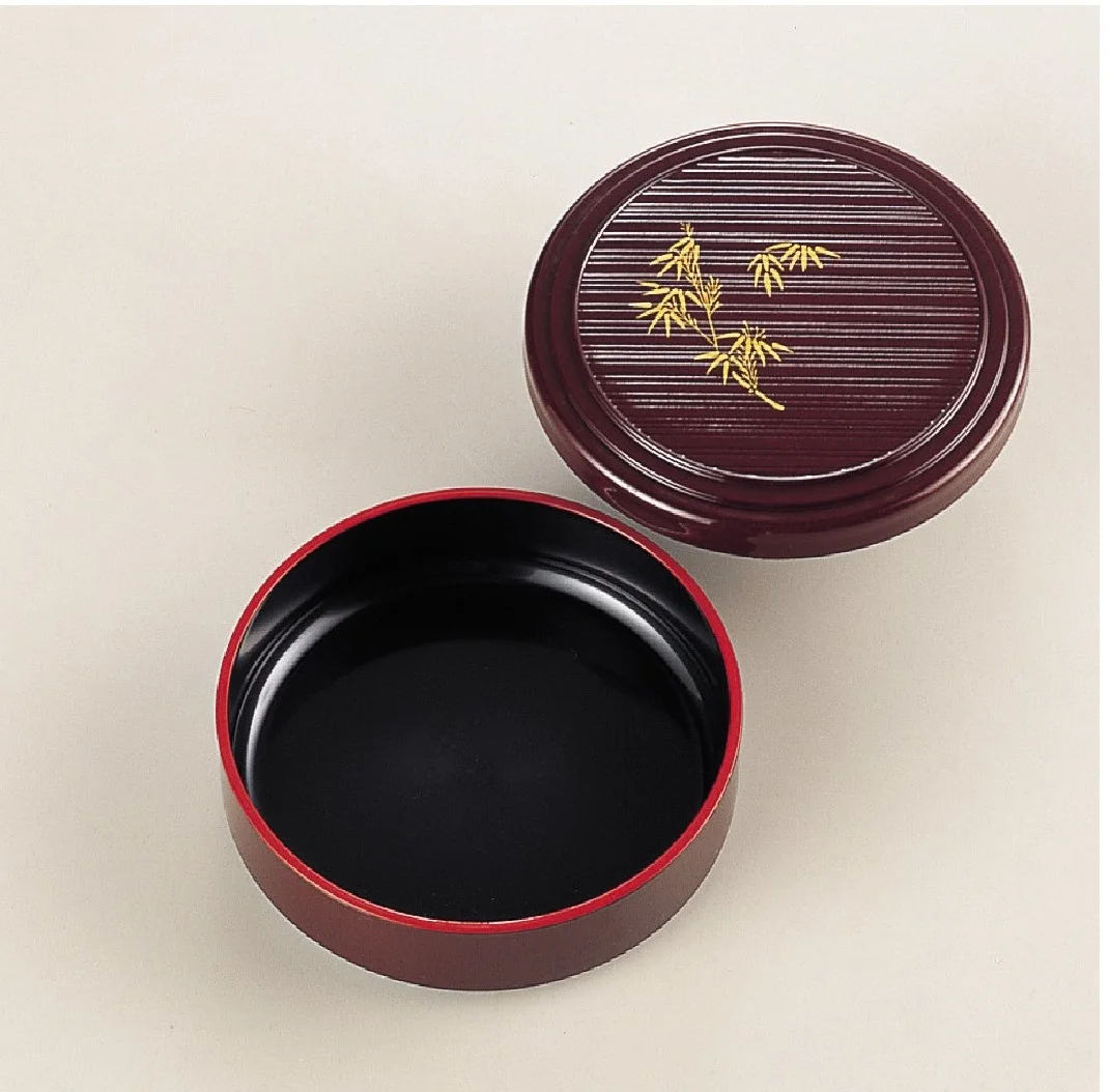 Eco Friendly Two-tiered Reusable Melamine Lacquer Bento Lunch Box Dinnerware Sets Japan Style Plastic Reusable and Washable ABS
