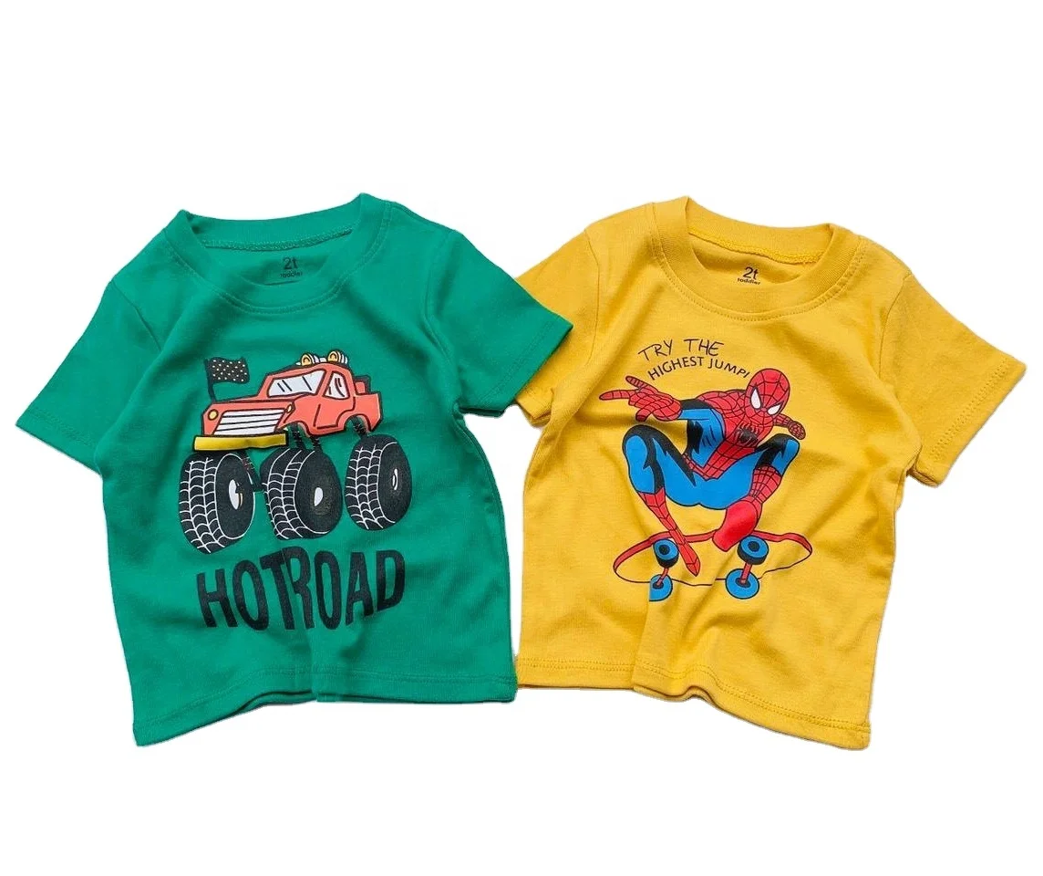 Wholesale Kids Clothing Casual 95% Cotton and 5% High Quality Fabric Colorful T-Shirts with Logo for Children Aged 9 Years