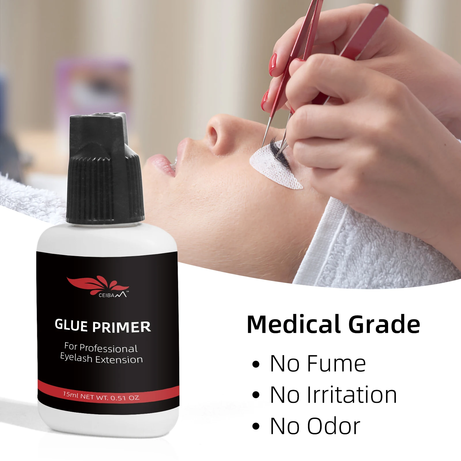 15ML Wholesale Primer Eyelash Improve Glue Bonding Medical Grade Private Label Eyelash Extension Glue Primer