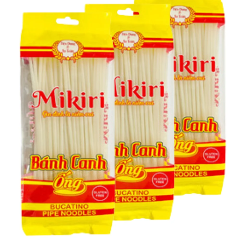100% Natural Product Bucatino Pipe Noodles Brand VietNam Ingredient Natural rice flour 80% Taste Delicious Smooth Date One Years
