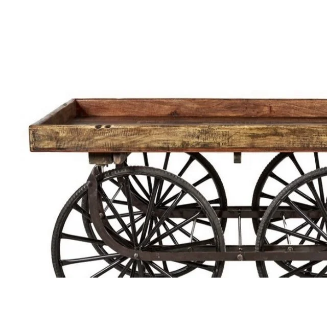Vintage styled industrial automobile Vendor cart table