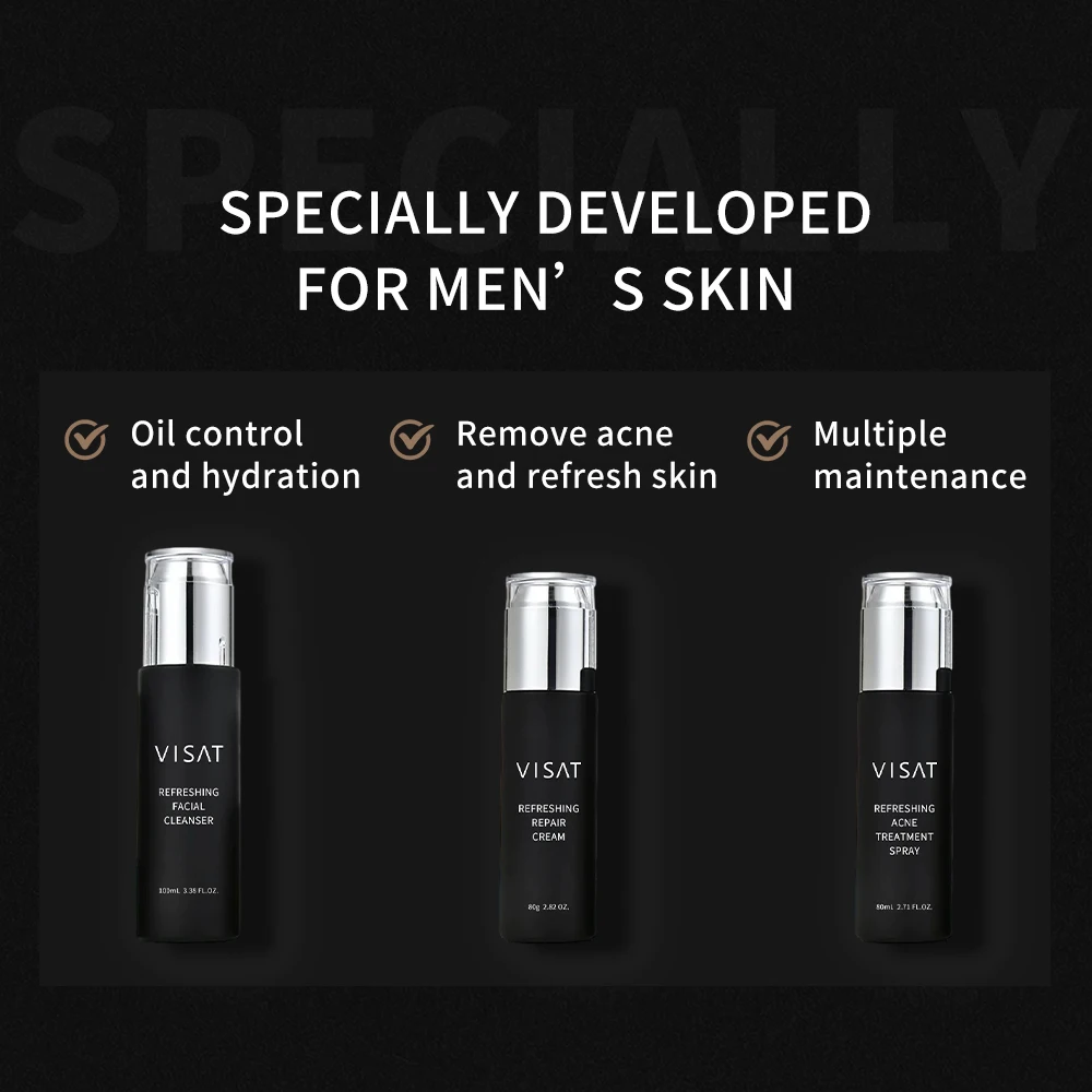 Acne Kit Peeling Korean Organic Facial Products Anti Acne Treatment Pores Salicylic Glycolic Acid Skin Care Set For Men Acne