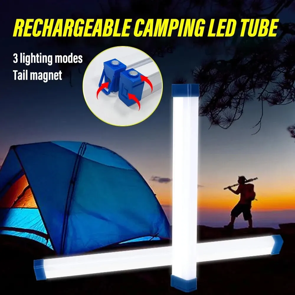 15CM LED Rechargeable Tube Camping Light Magnetic Suspension Portable Light Bulb for Emergency,Night Market,Outdoor Lighting