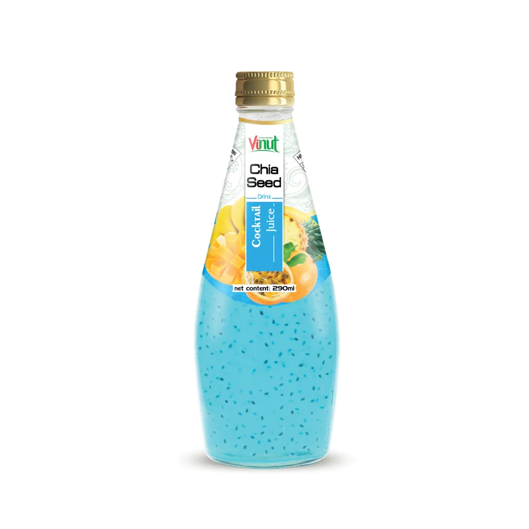 290ml Cocktail Chia Seed Drink - VINUT Vietnam, Sugar-Free, Free Sample & Private Label, OEM/ODM Bulk Pricing Available