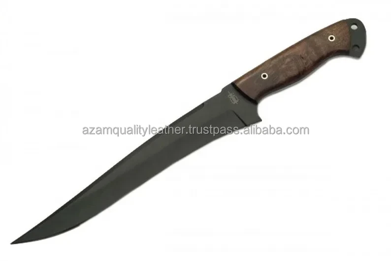 Custom Handmade Damascus Steel Chef Kitchen Knives With Stag Handle With Leather Sheath Fillet Knife