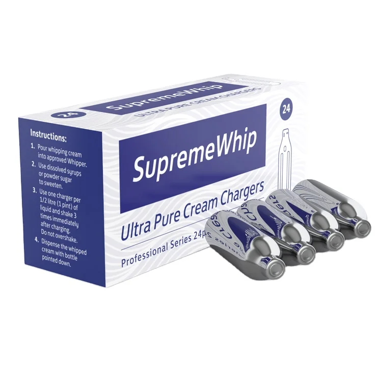 Top Quality Widely Selling Certified Dessert Tools 8.2g SupremeWhip Cream Charger in 24 Pack