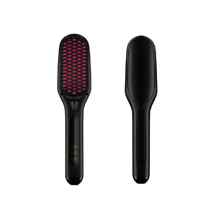 Amazon Ionic Hair Straightener Beard Curling Iron Comb Cepillo Para Electric Massage Curler  Hair Straightening Brush