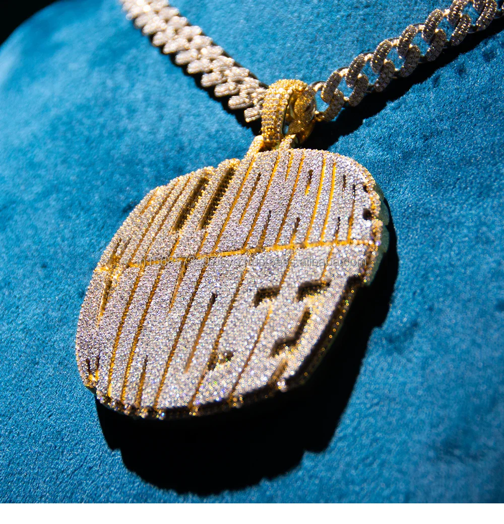 Customized Iced Out Hiphop Letter Pendant 100% Passed Diamond Tester S925 Silver With Rose Gold Vvs Moissanite Charms Pendant