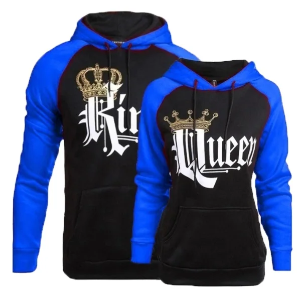 Распродажа весенне-осенняя Толстовка свободного кроя с капюшоном принтом королевы короля модная однотонная флисовая толстовка логотипом на заказ для мужчин
