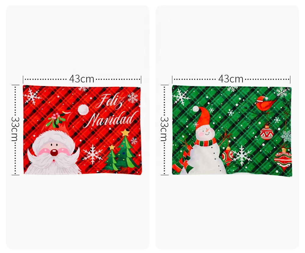 Green Snowman Plaid Placemat