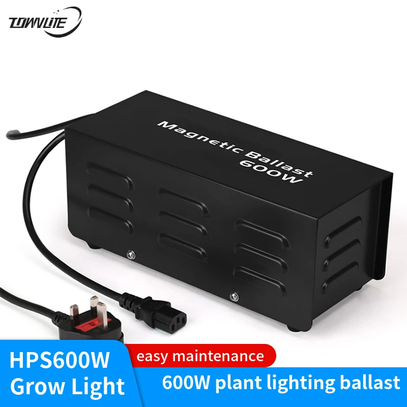 Simple three-piece plant grow light sodium lamp inductive ballast easy installation   high light efficiency T46 HPS600W fixture