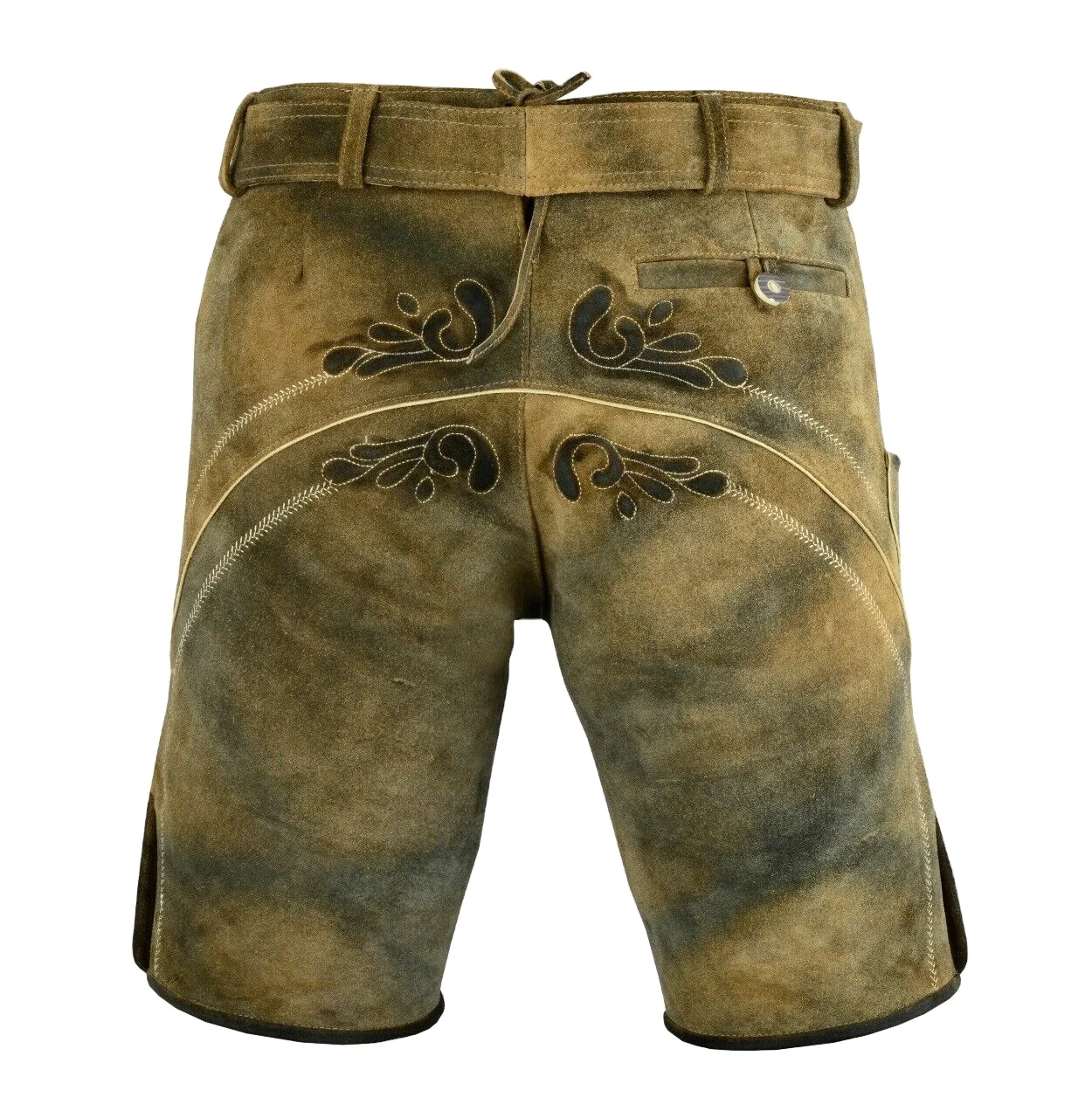 GERMAN BAVARIAN PURE LEATHER TRACHTEN MEN WEAR OKTOBERFEST NEW LEDERHOSEN SHORTS