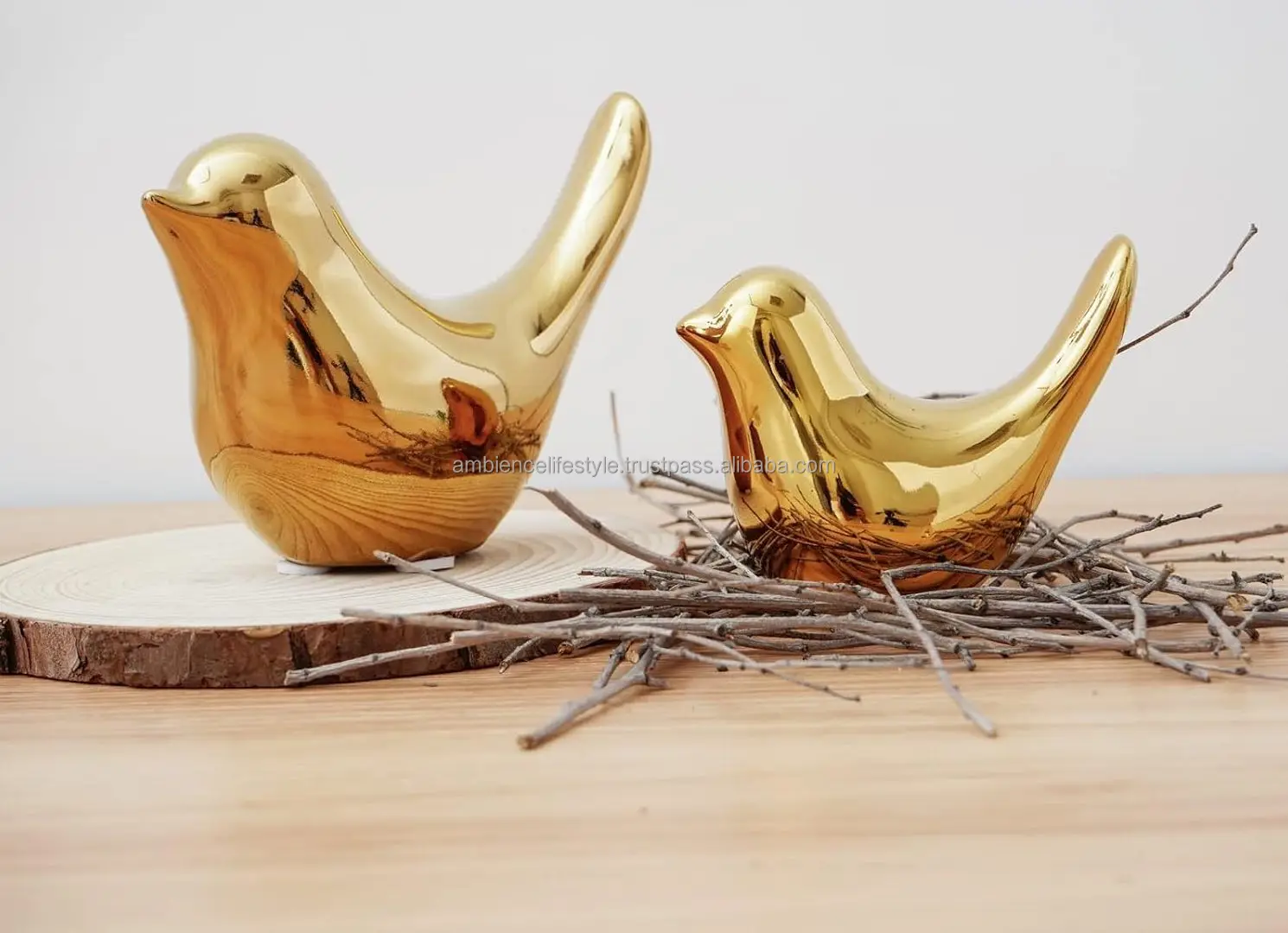 Лидер продаж акценты для старинного декора статуи маленьких животных современная домашняя декоративная скульптура птиц книжная полка журнальный столик (золотая птица)