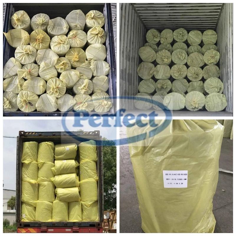 Industry Furnace High pure rock wool blanket thermal insulation rock wool felt roll for roof insulation