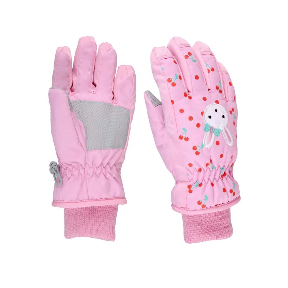OEM ODM Custom Factory Made Sublimation Printed  Windproof Ski Gloves/Leather Snowboarding Snow Mittens For Men Women