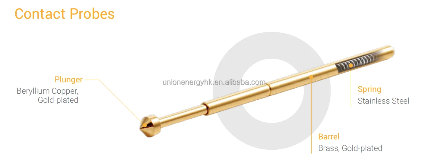 Best Selling High Quality Customized Brass Pogo Pins Pointed Crown Spring Contact Probes Test Probe