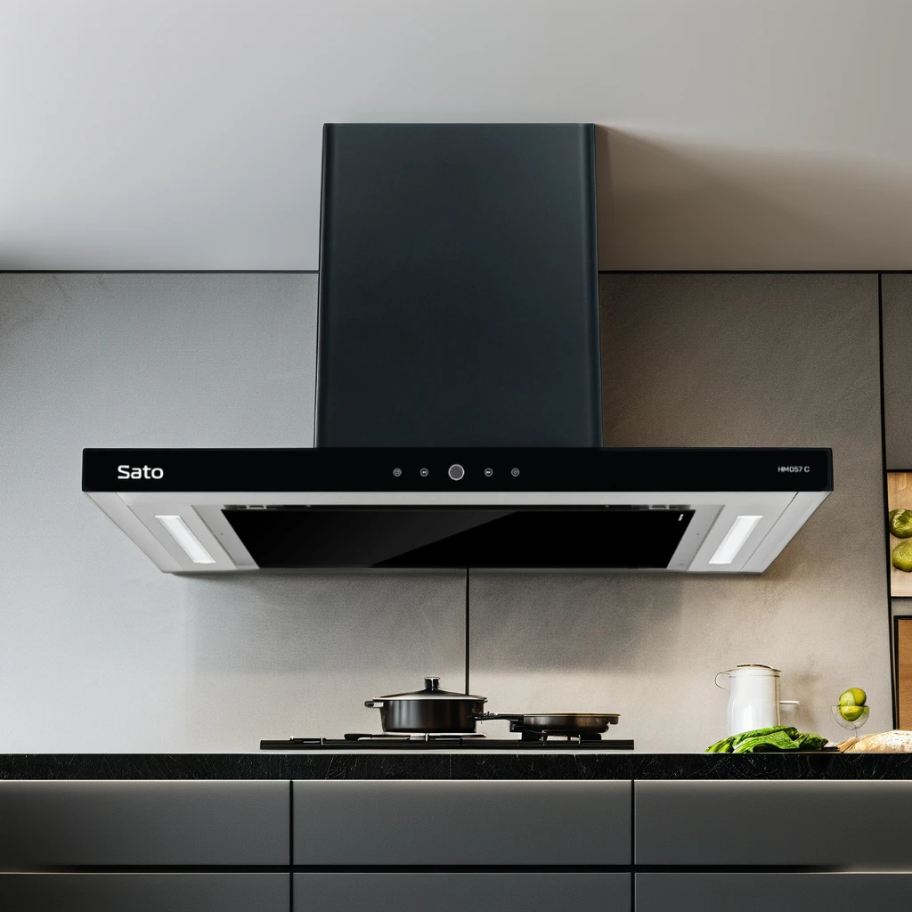 SATO HM057.C High Power Electric Kitchen Hood Flat Glass Cooker Hood with Powerful Engine & Quiet Suction For Kitchen OEM/ODM
