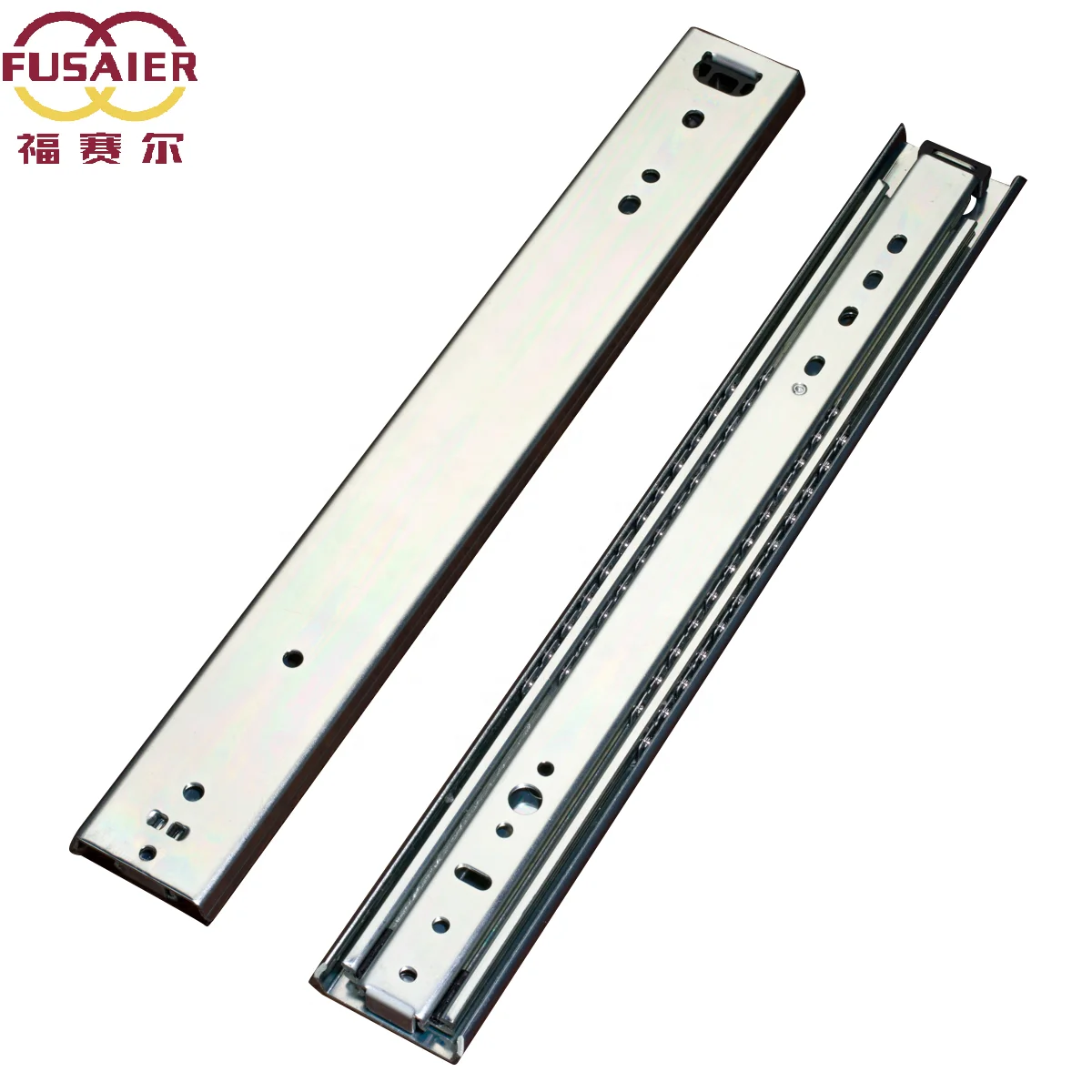 Fusaier Hot Sale Slim Gap 53mm Full Expanded Telescopic Slide Rail Heavy Duty Drawer Slide Rail Industrial Slide rails