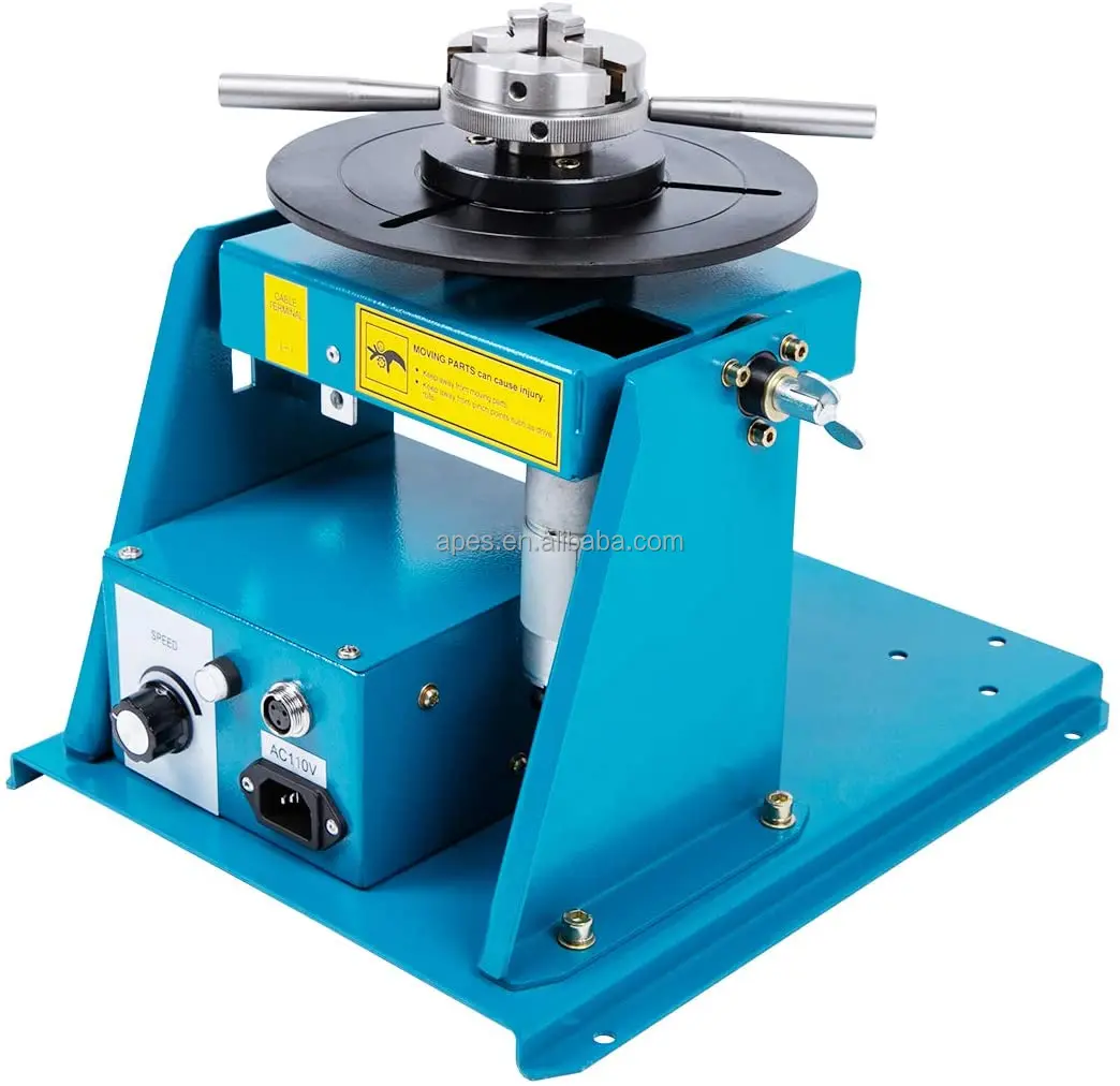 Welding Positioner Pipe Workpiece Rotary Machine Turn Table 10kg Rotary Table WIth Chuck C-65