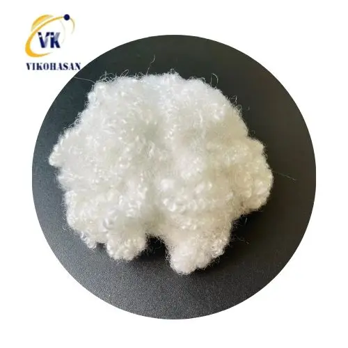 Biggest Factory of  Recycled Fiber Polyester HCS and HC  White fiber 7D64mm 15D64mm for Filling Quilt Pillow Toys Garment