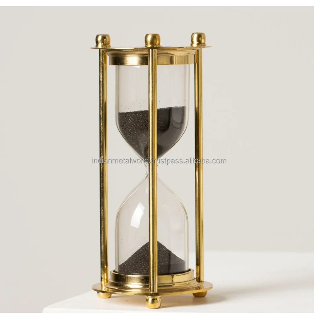 60\45\30 Minutes Creative Timer with Wooden Frame and Glass Hourglass available in customized sand colors