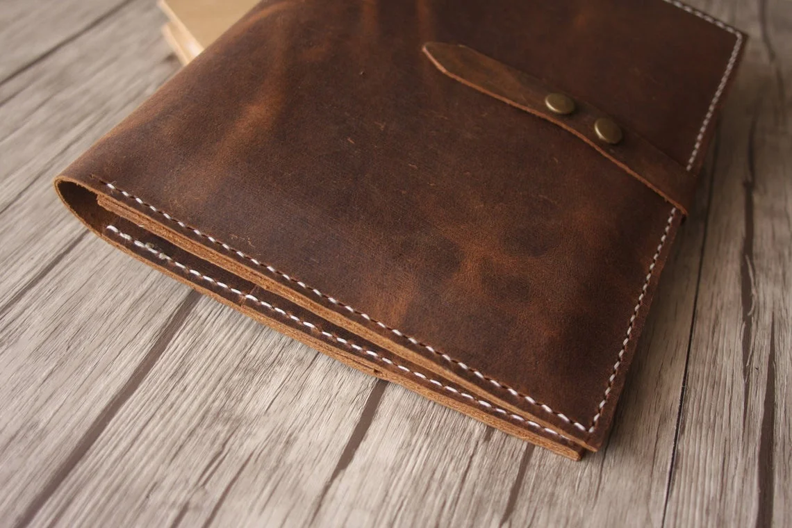A4 Document Carrying Leather Portfolio, Travel Business File Holder Leather Folder For Travel Document Holder
