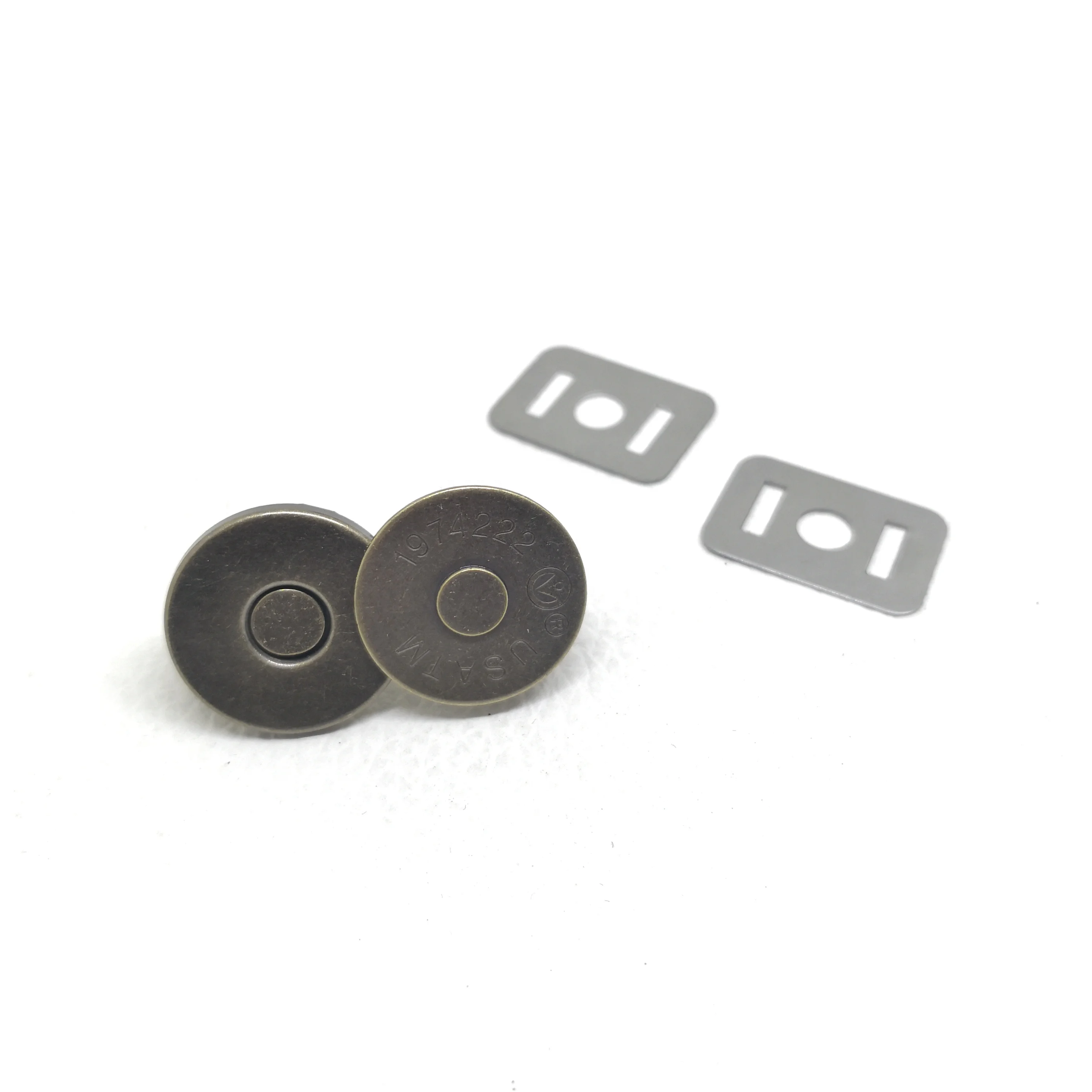 MING KEE METAL 18mm Classic Leather Made Products Handbag Bag Parts Accessories Use Magnetic Circle Round Lock 18mm Slim Magnet