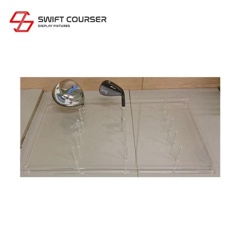 Acrylic golf accessories head display sports store ideas club heads desktop system rack