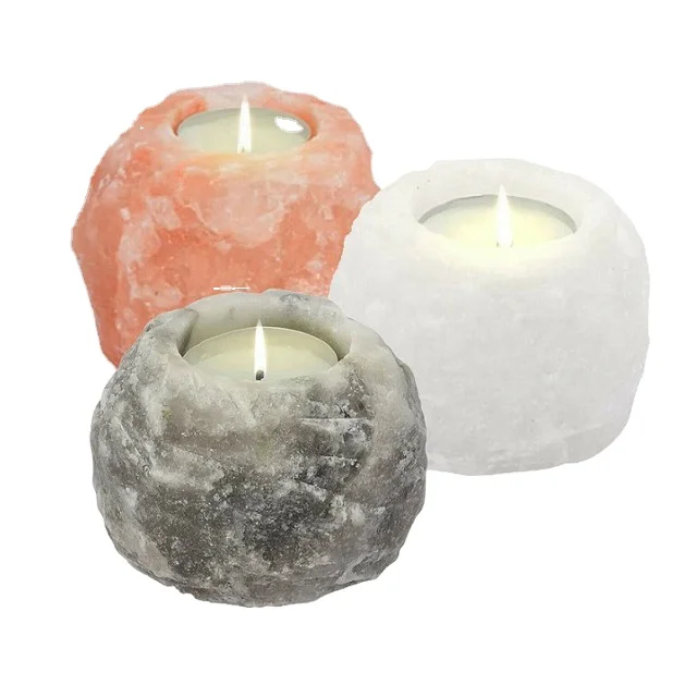 Чистый высокое качество индивидуальный дизайн с украшением в виде кристаллов Гималайской Соли Подсвечник доступной цене