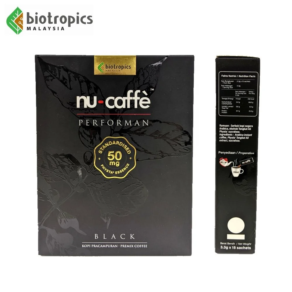 New Supply Malaysian Tongkat Ali Coffee Instant Premix in Sachet Just Add Water for Daily Energy & Stamina 15 Sachets Per Box