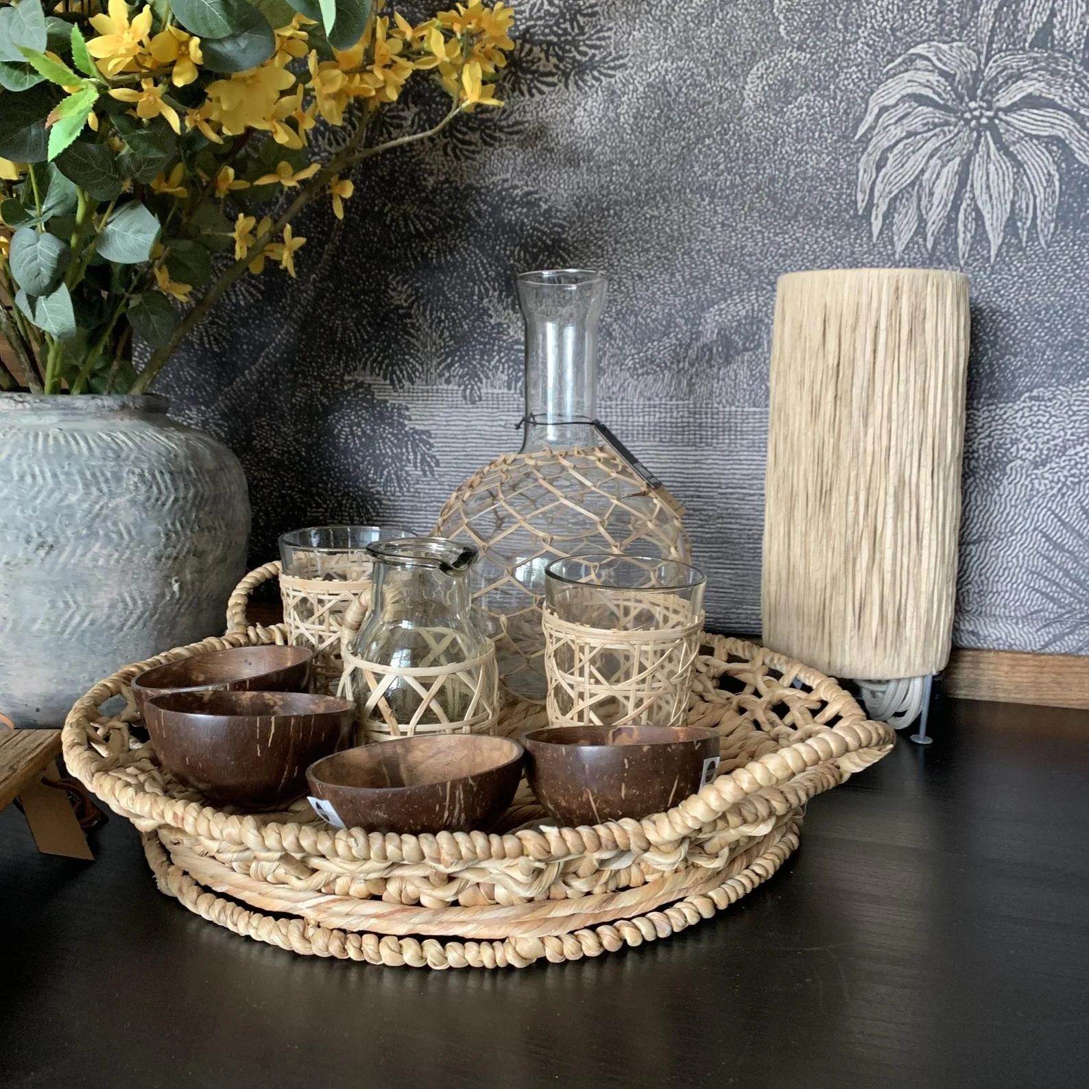 Best Choice Water Hyacinth Cookies Trays Marble Tray Comfortable & Useful For Room Refurbishment