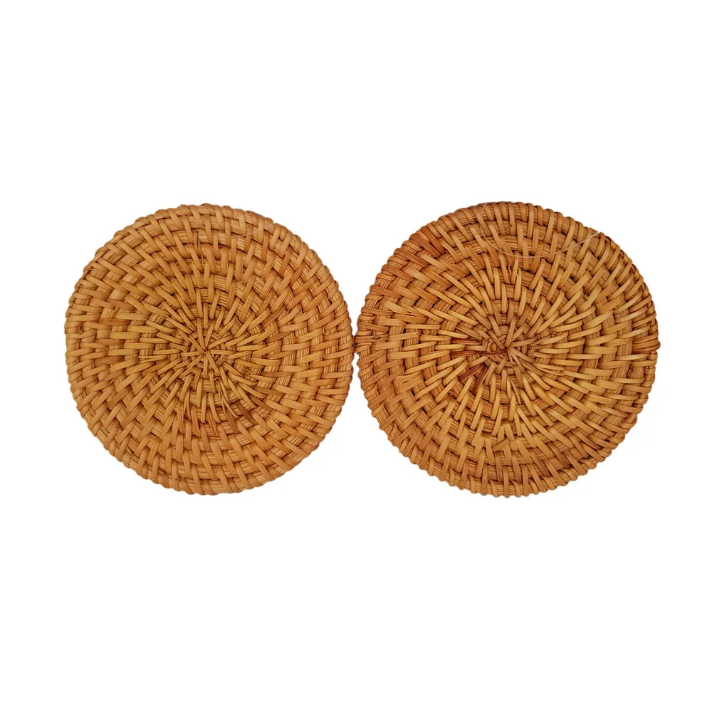 Multifunctional New Style Small Rattan Cup Coaster Pad Practical Storage Basket Home Kitchen Durable Vietnam Hapro Teacup Holder