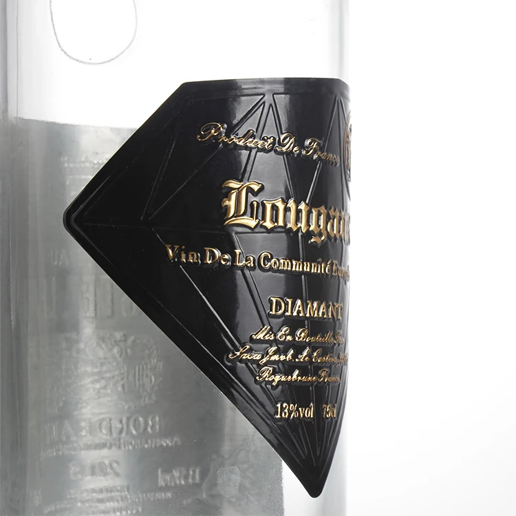 GH-Printing wine gold label red label wine embossed metallic wine label