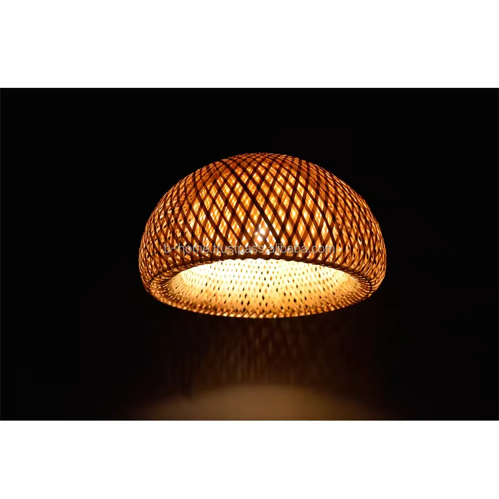 Handmade in Vietnam Wicker Crafts Hanging Lamps Rattan Pendant Light Bamboo Weaving Lamp Handicraft