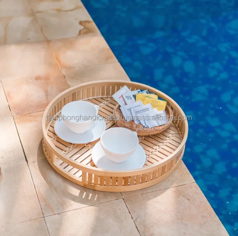 Luxury Style Breakfast Bamboo Serving Tray | Tray for Home, Hotel, Restaurant| Tienphong Handicrafts