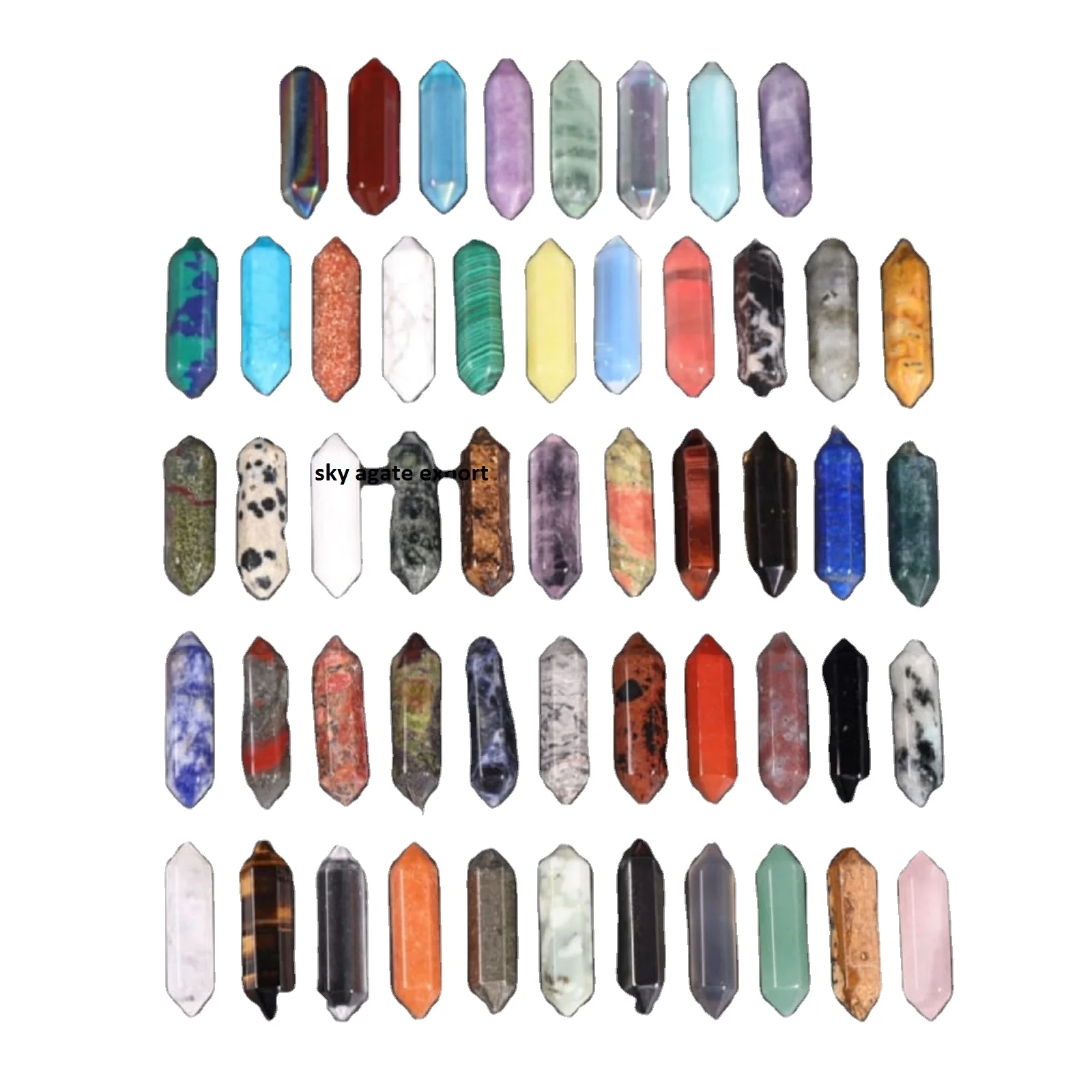 WHOLESALE NATURAL HEALING CRYSTAL OPALITE POINT  PENCIL  PENDANT: GEMSTONE POINT PENCIL CHARMS PENDANT  AGATE