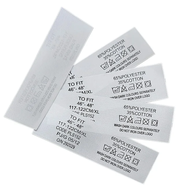 MORI Custom Clothing fabric neck Woven Label printed Brand logo High quality Garment Textile designer tags For Clothing Brand