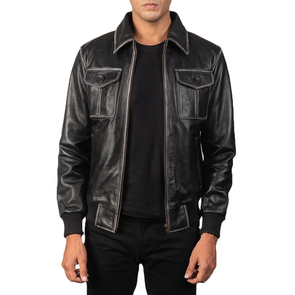 Jackets Pure Pakistan Leather Jacket For Men Cow Leather Made Customized Leather Fashion Men Bomber Jackets