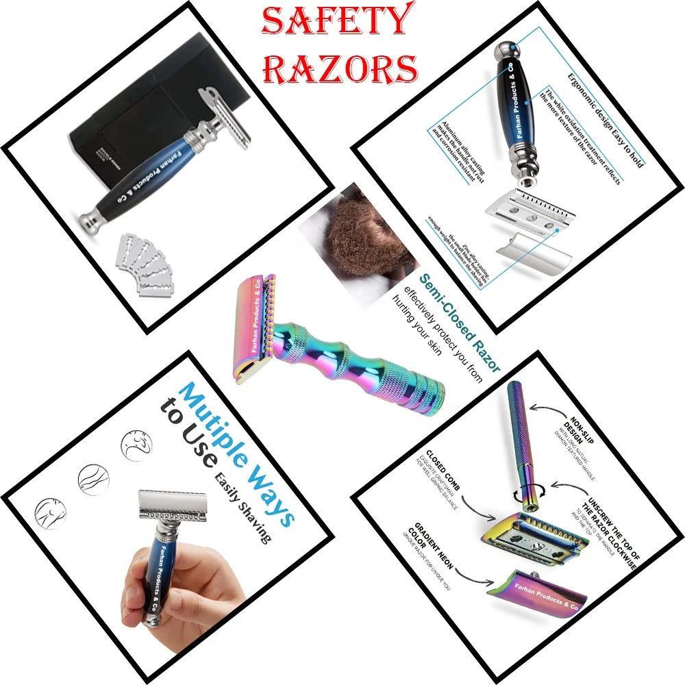 Safety razor Set Mens-set-safety-razor-silver Tip-brush