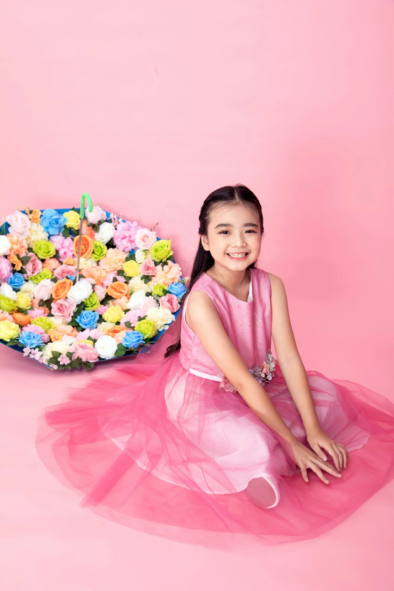  Розовое платье кроя принцесса платья для конкурсов красоты маленьких От 1 до 12 лет Детская одежда девочек ручная работа с розовыми шариками Королевский стиль малышей