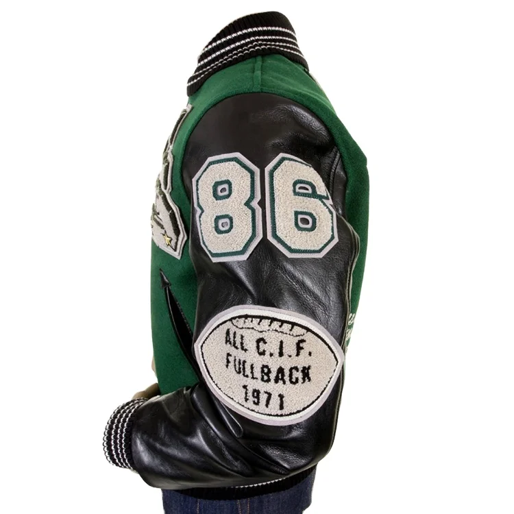 wholesale supplier custom printing high quality Men Leather Varsity Jackets